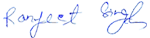 Signature of Dr. Ranjeet Singh